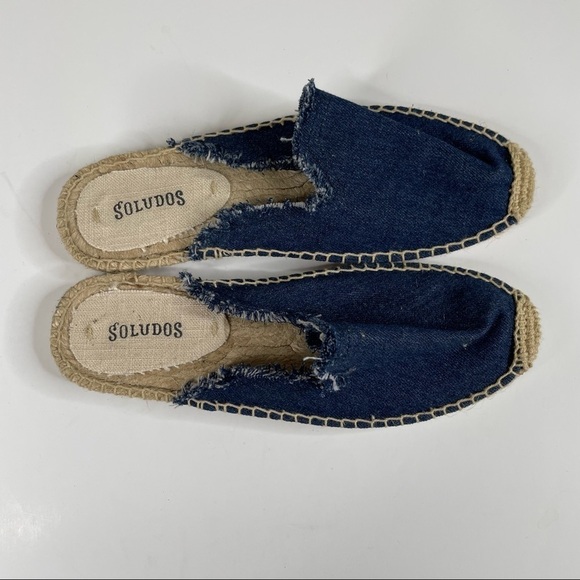 Soludos Denim Espadrille Mules Size 6 - Picture 6 of 8